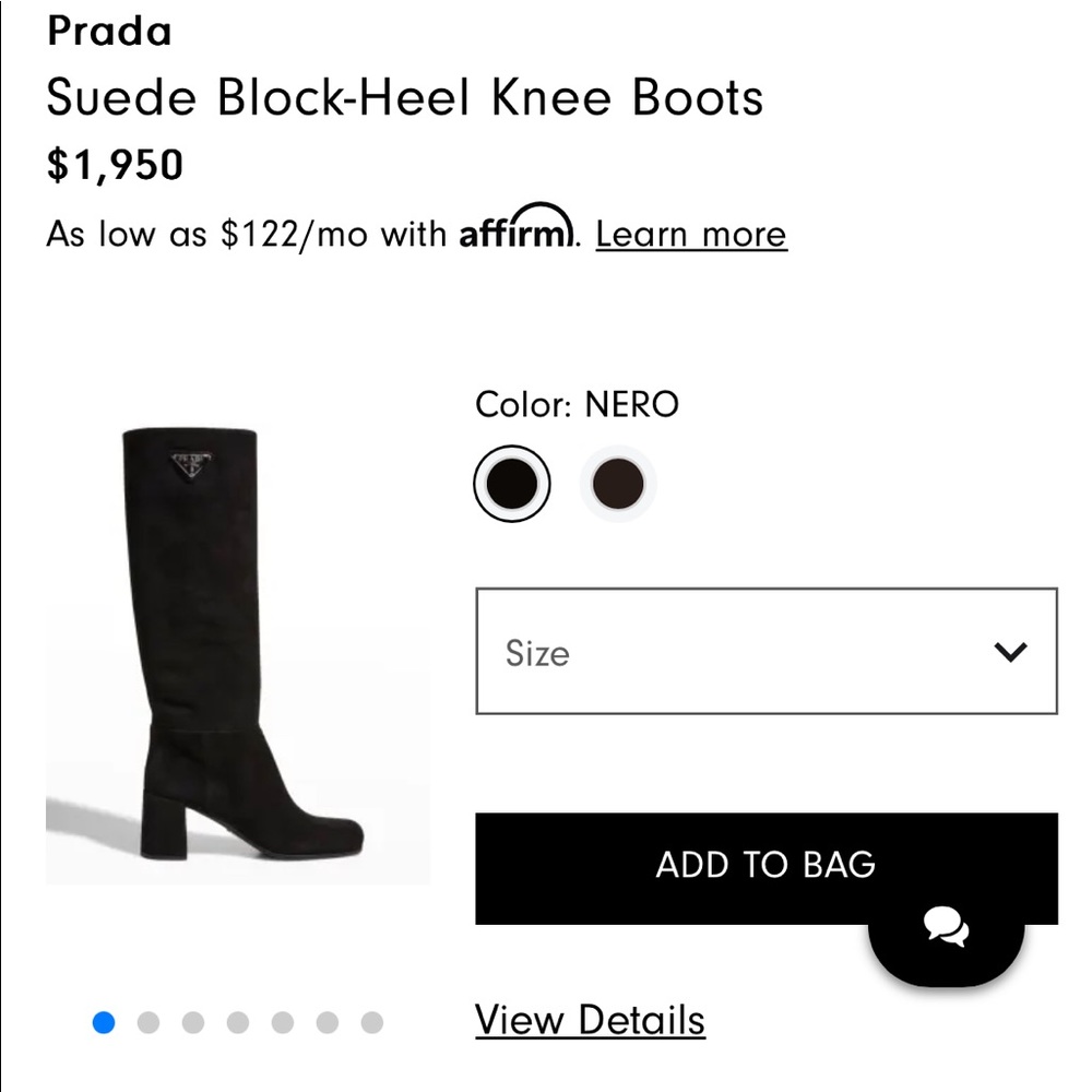 COPY - Knee HighSuede Prada Boot (Black) - Picture 2 of 13